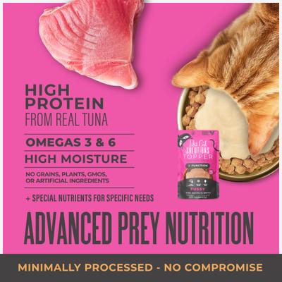 Show full view: Tiki Cat Solutions Fussy Tuna Recipe in Broth Wet Cat Food Topper, 1.5-oz pouch, case of 12 slide 5 of 13