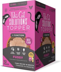 Tiki Cat Solutions Fussy Tuna Recipe in Broth Wet Cat Food Topper, 1.5-oz pouch, case of 12
