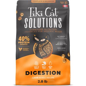 Tiki Cat Solutions Digestion Lamb & Egg Grain-Free Dry Cat Food, 2.8-lb bag