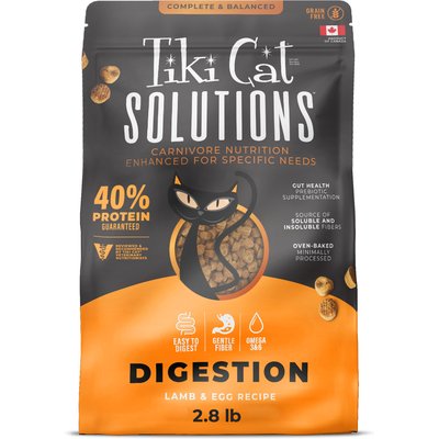 Tiki Cat Tiki Cat Solutions Digestion Lamb & Egg Grain-Free Dry Cat Food, 2.8-lb bag