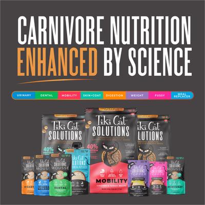 Show full view: Tiki Cat Solutions Mousse Dental Chicken Recipe in Broth Grain-Free Wet Cat Food, 2.4-oz pouch, case of 12 slide 10 of 12