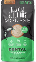 Tiki Cat Solutions Mousse Dental Chicken Recipe in Broth Grain-Free Wet Cat Food, 2.4-oz pouch, case of ...