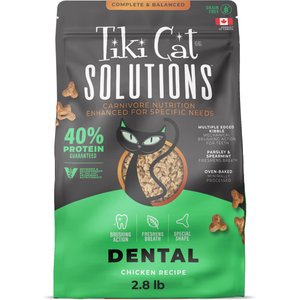 Tiki Cat Solutions Dental Chicken Grain-Free Dry Cat Food, 2.8-lb bag