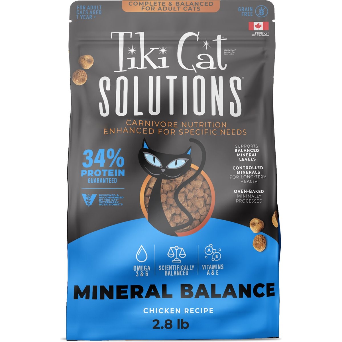 Tiki Cat Solutions Mineral Balance Chicken Grain-Free Dry Cat Food, 2.8-lb bag