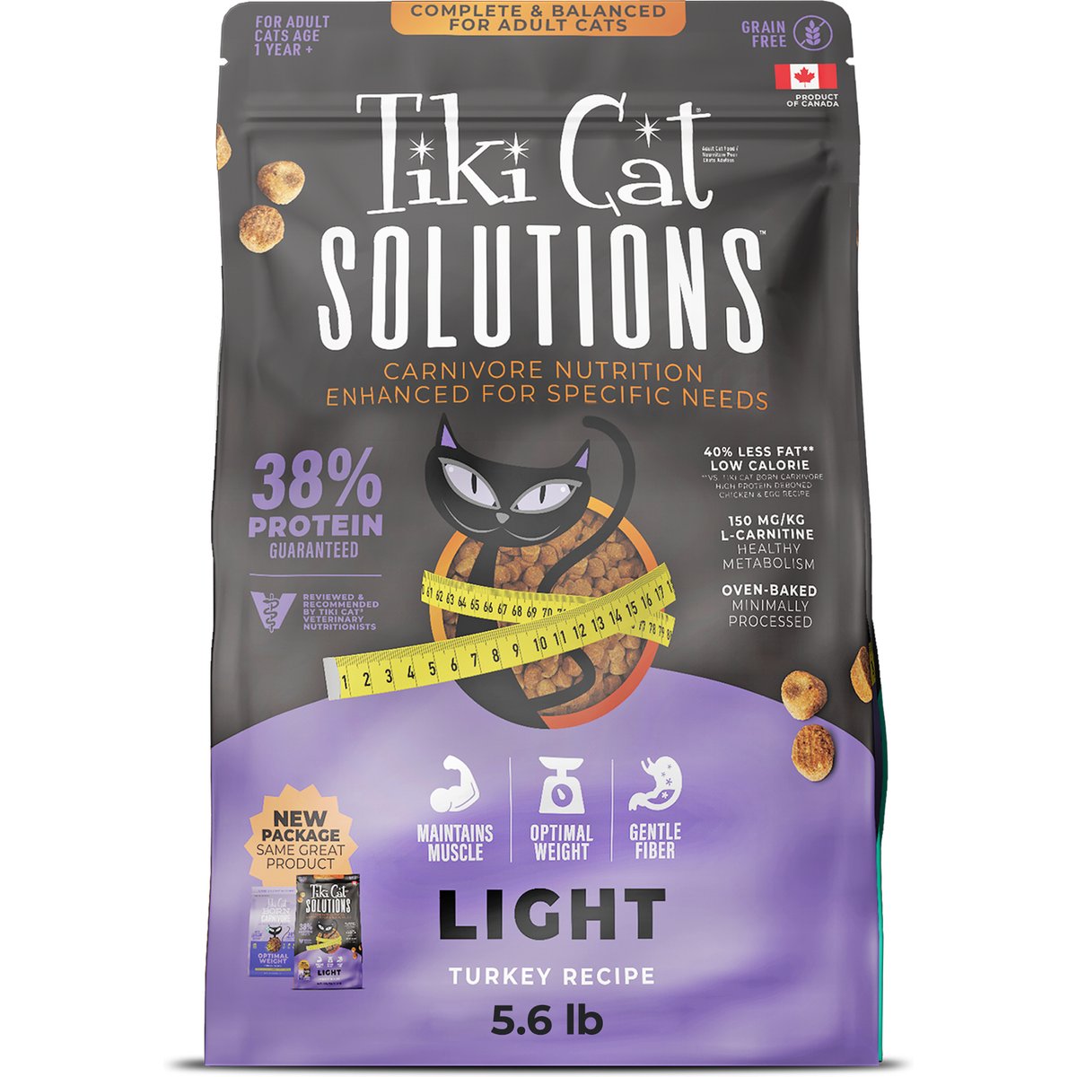 Tiki Cat Solutions Light Turkey Grain-Free Dry Cat Food, 5.6-lb bag