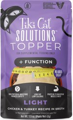 Tiki Cat Solutions Light Chicken & Turkey Recipe in Broth Wet Cat Food Topper, 1.5-oz pouch, case of 12