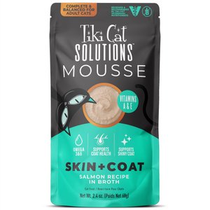 Tiki Cat Solutions Function Formula Skin & Coat Salmon Recipe in Broth Wet Cat Food, 2.4-oz, case of 12