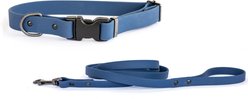 Euro-Dog Waterproof Style Dog Collar & Leash Set, Blue Jeans, Large: 15 to 24-in neck, 1-in wide