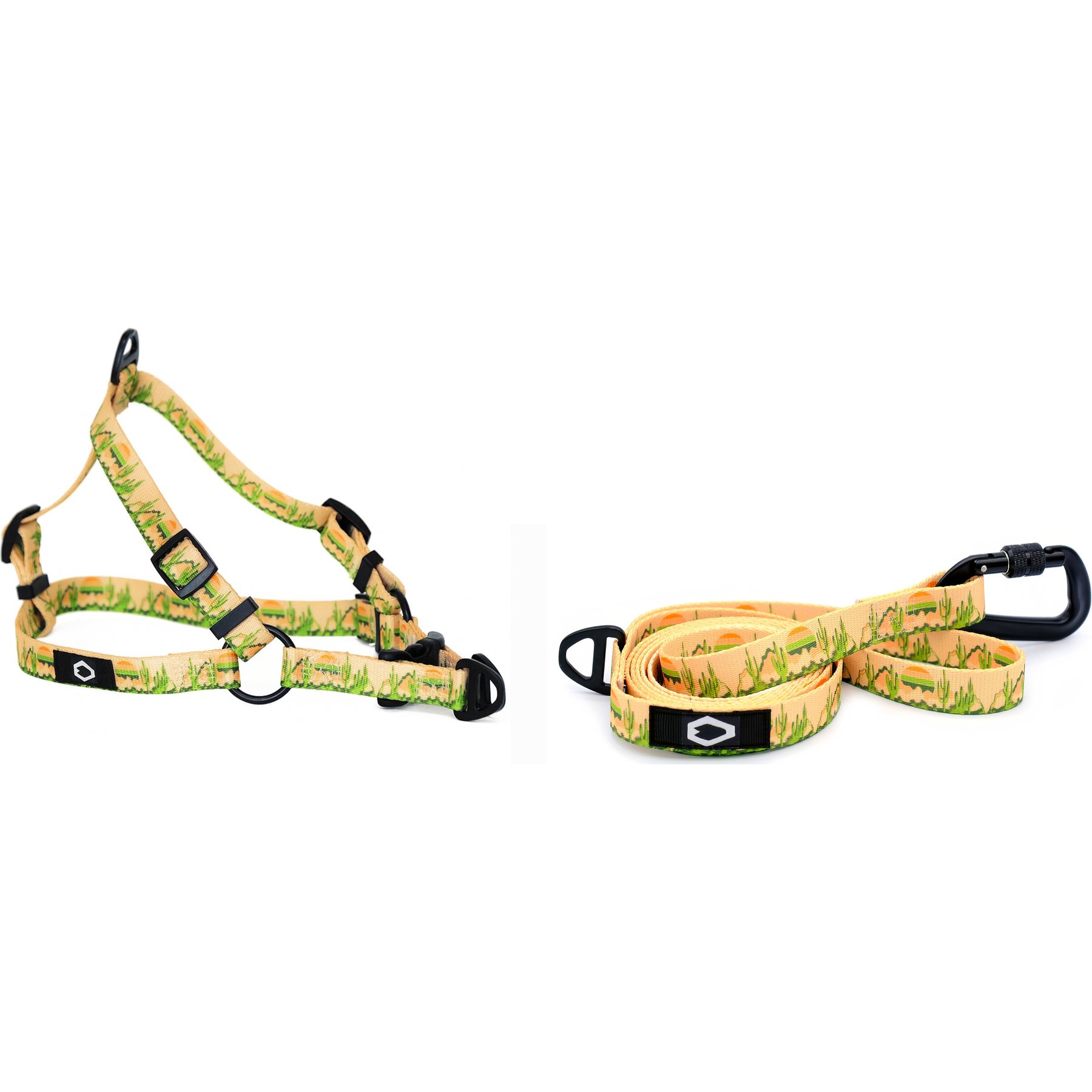 Euro-Dog Outdoor Style Nylon Harness & Leash Set, Cactus Cream, Medium: 18 to 26-in chest