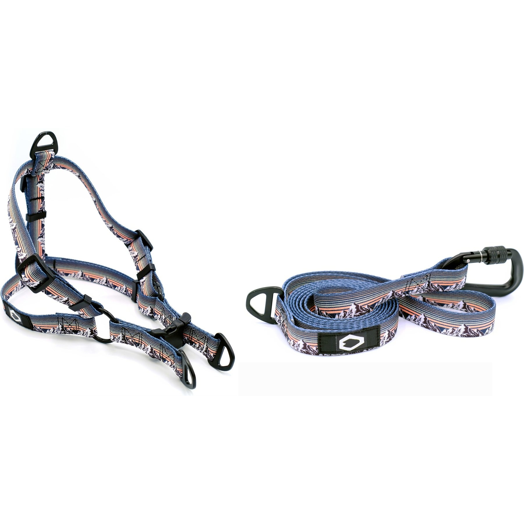 Euro-Dog Outdoor Style Nylon Harness & Leash Set, Mountain Sunset, Large: 22 to 30-in chest