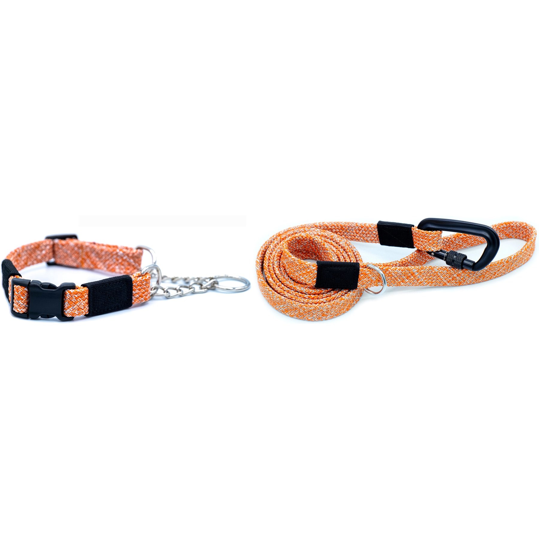 Euro-Dog Adventure Style Mountain Climbing Rope Dog Collar & Leash Set, Mountain Sunrise, Large: 15 to 24-in neck, 1-in wide