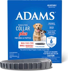 ADAMS Plus Flea & Tick Collar Plus for Dogs & Puppies, (6-mos. supply), 1 count