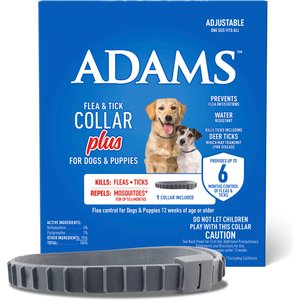 ADAMS Plus Flea & Tick Collar Plus for Dogs & Puppies, (6-mos. supply), 1 count