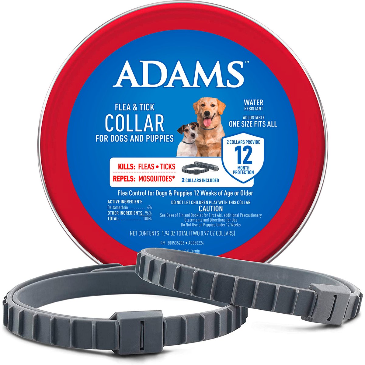 ADAMS Flea & Tick Collar for Dogs & Puppies, 2 count