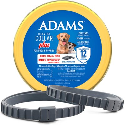 ADAMS ADAMS Flea & Tick Collar Plus for Dogs & Puppies, 2 count