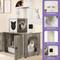 Show in main carousel: Wooflex 2-in-1 Modern Tower Combo 53.5-in Flannel Cat Tree & Condo with Litter Box Enclosure, Gray slide 5 of 10