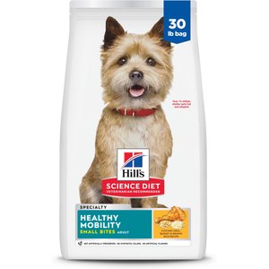 Hill's Science Diet Adult Healthy Mobility Small Bites Chicken Meal, Brown Rice & Barley Recipe Dry Dog Food, 30-lb bag