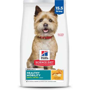 Hill's Science Diet Adult Healthy Mobility Small Bites Chicken Meal, Brown Rice & Barley Recipe Dry Dog Food, 15.5-lb bag