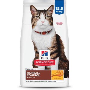 Hill's Science Diet Adult Hairball Control Chicken Recipe Dry Cat Food, 15.5-lb bag