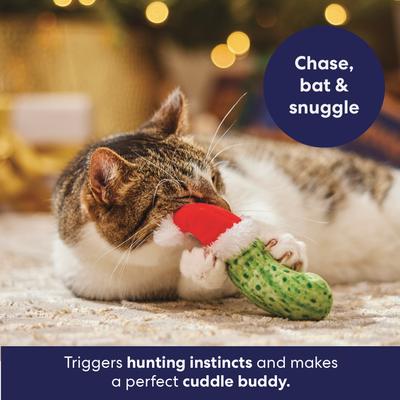 Show full view: Frisco Holiday Christmas Pickle Plush Cat Toy with Catnip & Silvervine slide 4 of 8