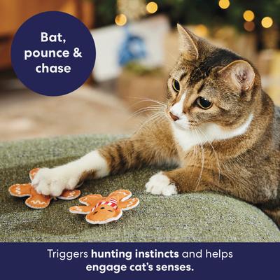 Show full view: Frisco Holiday Gingerbread Felt Cat Toy with Catnip & Silvervine, 2 count slide 4 of 8