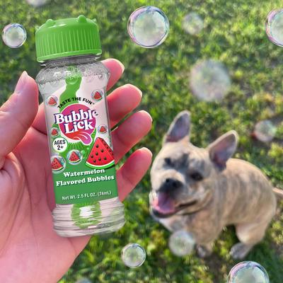 Show full view: Bubble Lick Watermelon Flavored Bubbles Dog Toy, 2.5-fl oz bottle slide 5 of 6