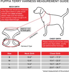 Puppia Terry Over-The-Head Adjustable No-Pull Dog Harness, Wine, Large slide 2 of 4