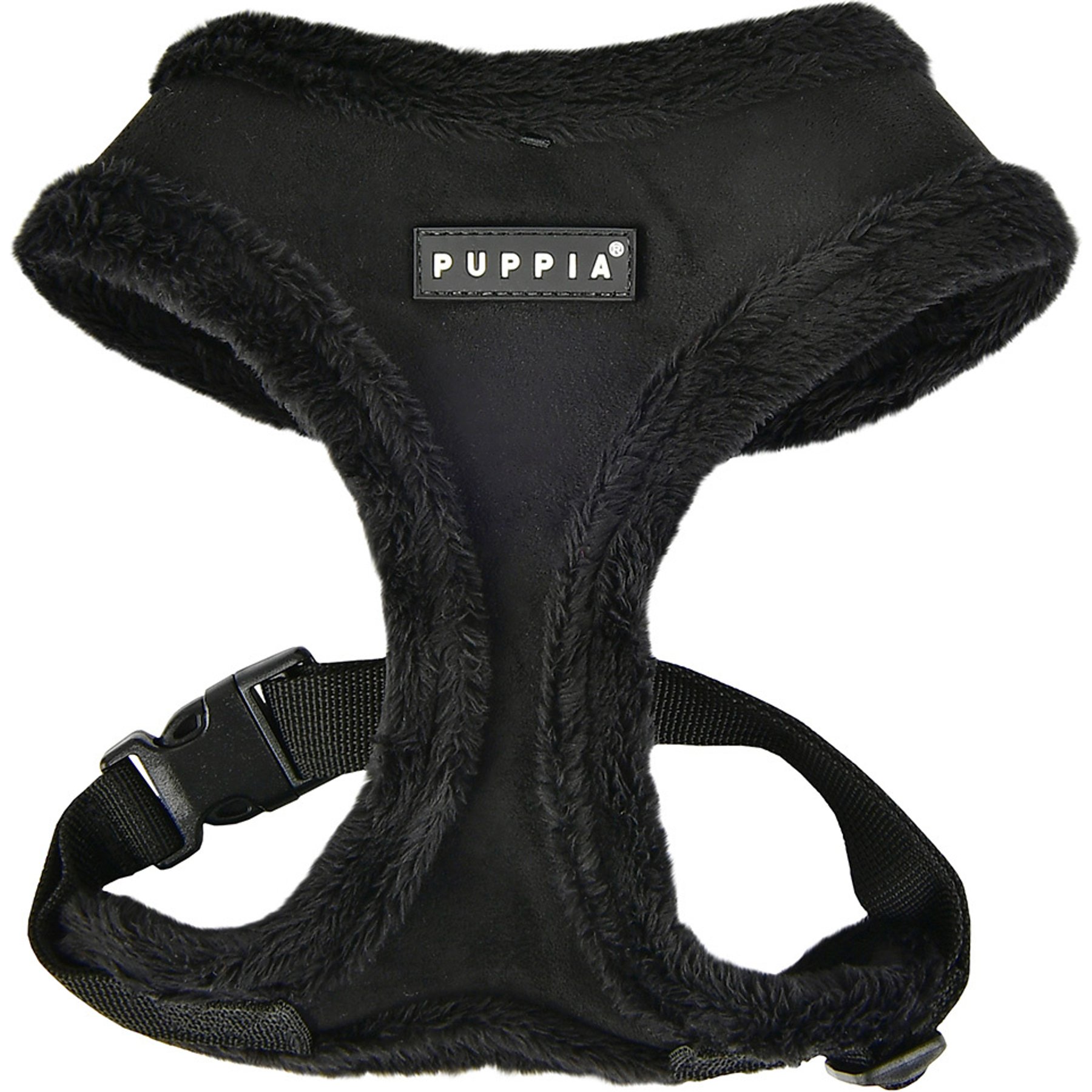 Puppia Terry Over-The-Head Adjustable No-Pull Dog Harness, Black, Medium