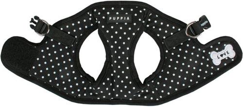 Show full view: Puppia Dotty Step-In No-Pull Dog Harness, Black, Medium slide 2 of 4