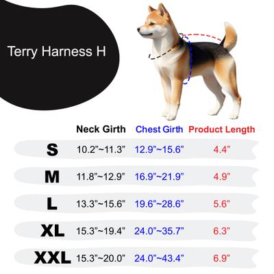 Show full view: Puppia Terry H Suede Adjustable No-Pull Dog Harness, Black, Small slide 6 of 6