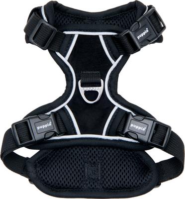 Show full view: Puppia Terry H Suede Adjustable No-Pull Dog Harness, Black, Small slide 4 of 6