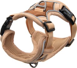 Puppia Terry H Suede Adjustable No-Pull Dog Harness, Beige, XX-Large