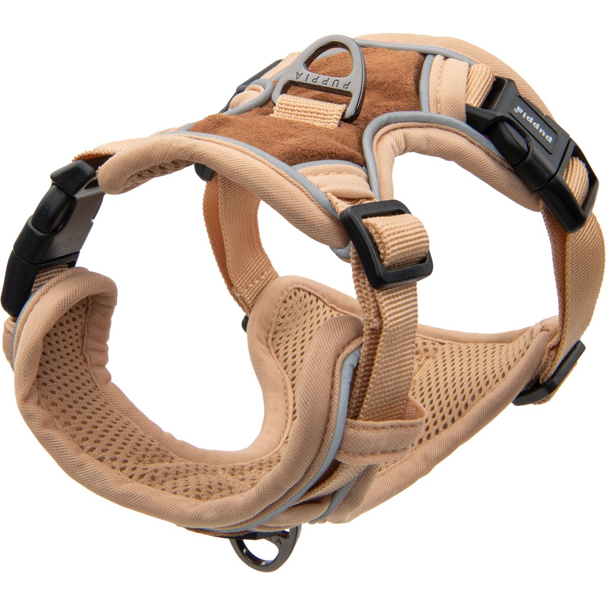 Puppia Terry H Suede Adjustable No-Pull Dog Harness, Beige, XX-Large