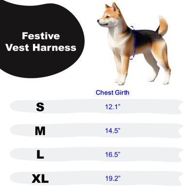 Show full view: Puppia Festive Vest Step-In No-Pull Dog Harness, Green, Medium slide 6 of 7