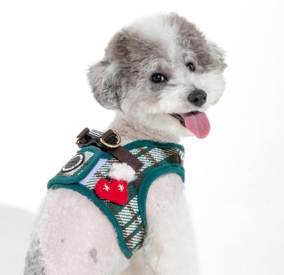 Show full view: Puppia Festive Vest Step-In No-Pull Dog Harness, Green, Medium slide 5 of 7