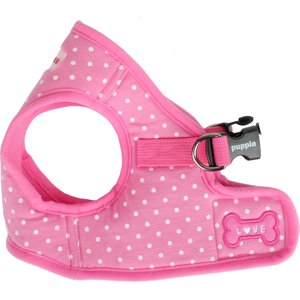 Puppia Dotty Step-In No-Pull Dog Harness, Pink, Medium