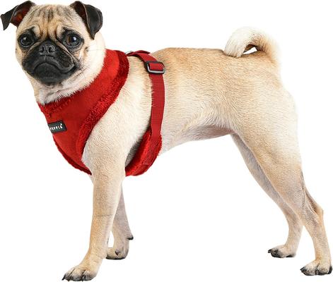 Show full view: Puppia Terry Over-The-Head Adjustable No-Pull Dog Harness, Wine, Medium slide 3 of 4