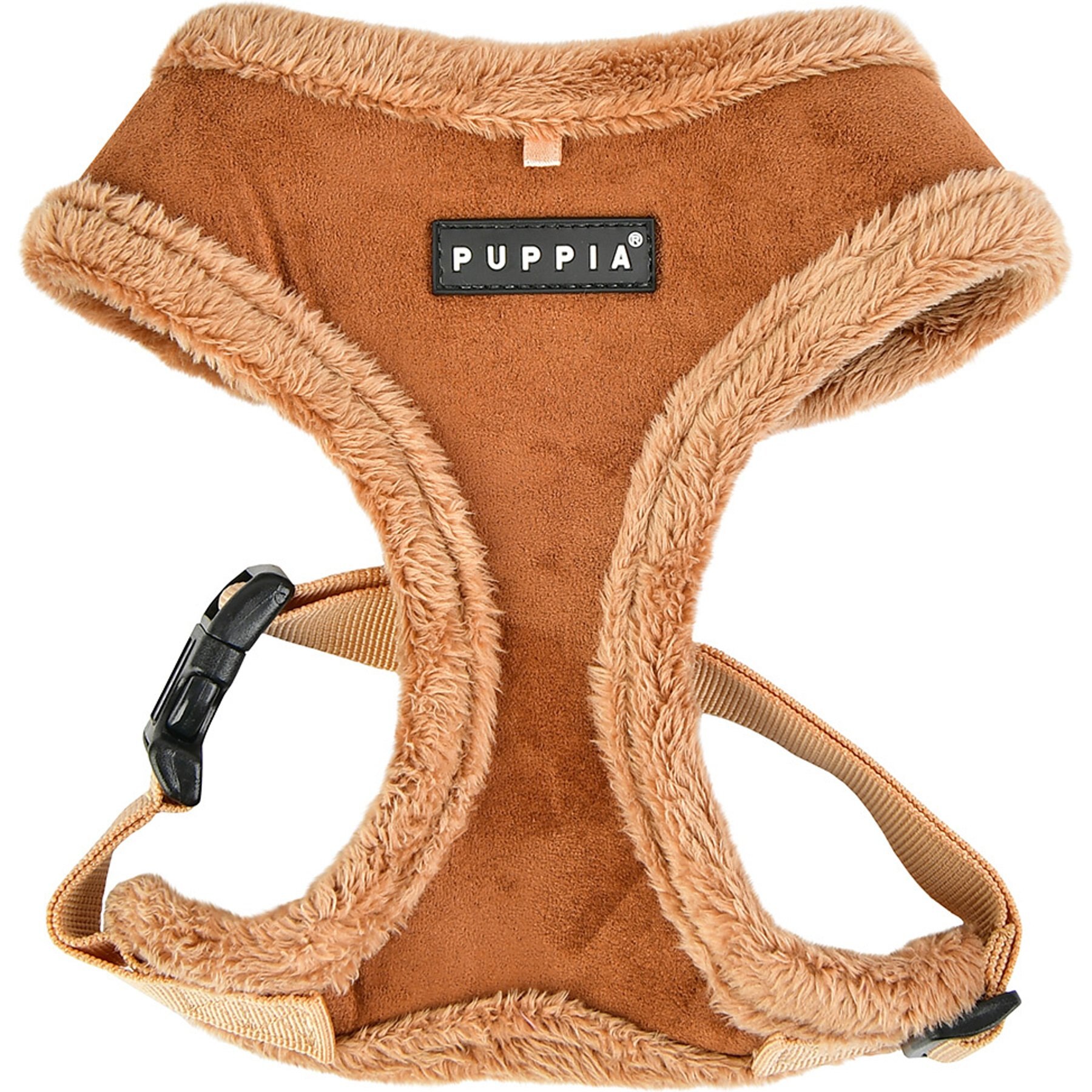Puppia Terry Over-The-Head Adjustable No-Pull Dog Harness, Brown, Medium