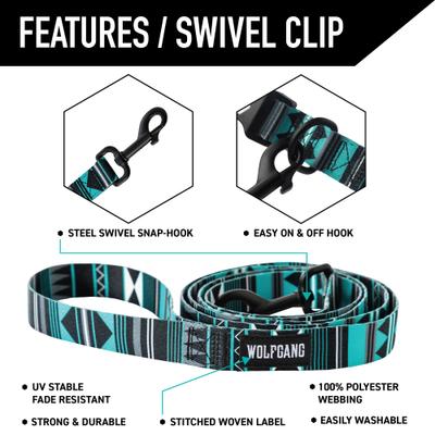 Show full view: Wolfgang WesternSky Polyester Standard Dog Leash, 6-ft long, 1-in wide slide 3 of 7