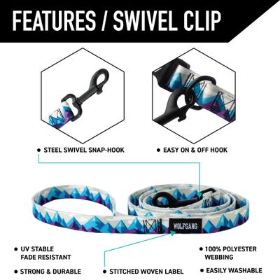 Show full view: Wolfgang RockyPeaks Polyester Standard Dog Leash, 6-ft long, 1-in wide slide 3 of 7