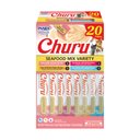 Inaba Churu Seafood Variety Creamy Puree Grain-Free Lickable Cat Treats. 0.5-oz tube, 20 count