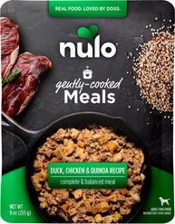 Nulo Gently-Cooked Meals Duck & Quinoa Recipe Wet Dog Food, 9-oz pouch, case of 8