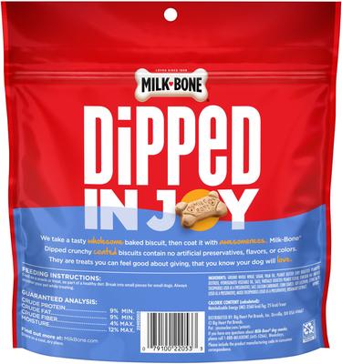 Show full view: Milk-Bone Dipped Biscuits Baked with Real Peanut Butter Dog Treats, 12-oz bag slide 3 of 12