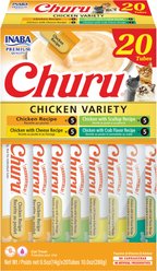 Inaba Churu Chicken Variety Scallop, Cheese, & Crab Recipe Creamy Puree Grain-Free Lickable Cat Treats, 0.5-oz tube, 20 count