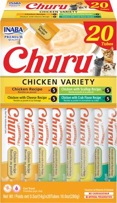Inaba Churu Chicken Variety Creamy Puree Grain-Free Lickable Cat Treats