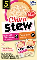 Inaba Churu Stew for Cats Chicken Variety Pack Lickable Cat Treats, 1.05-oz pouch, 5 count