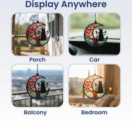 Show full view: PawsPik Personalized Angel Memorial Cat Suncatcher with Sympathy Card slide 7 of 11