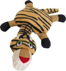 SteelDog USA Ruffian Flat Tiger Stuffing-Free Plush Dog Toy