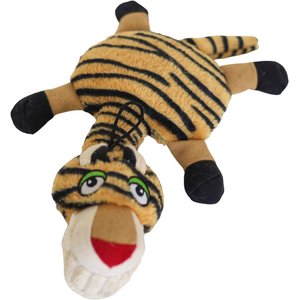 SteelDog USA Ruffian Flat Tiger Stuffing-Free Plush Dog Toy
