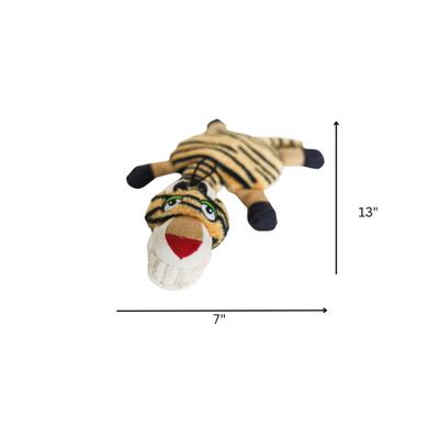 Show full view: SteelDog USA Ruffian Flat Tiger Stuffing-Free Plush Dog Toy slide 3 of 6